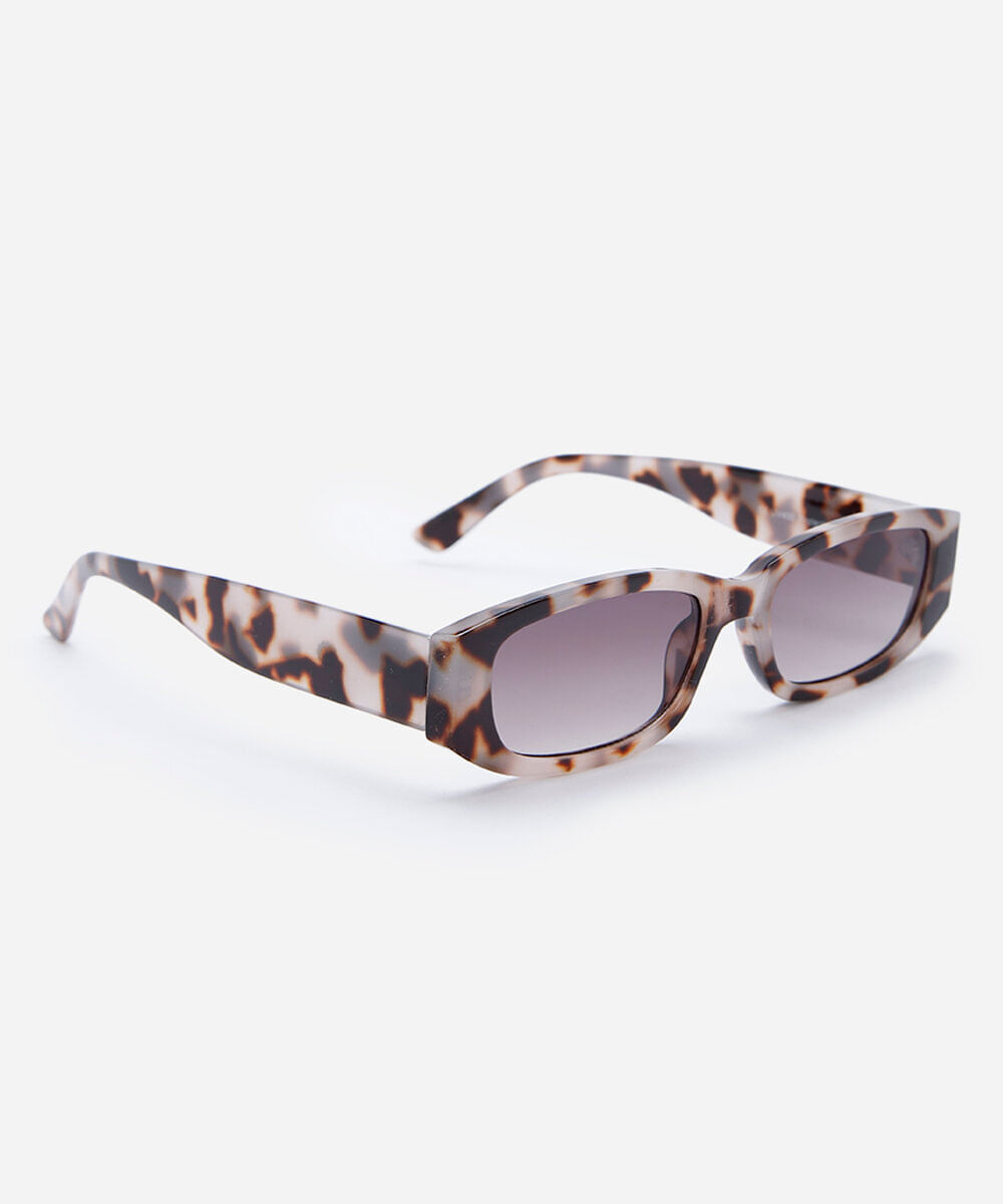 óculos de sol retangular feminino de acetato colorido