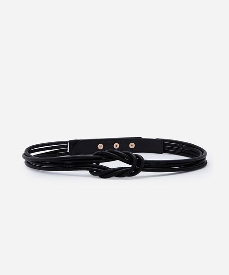 cinto feminino médio com detalhe de nó preto