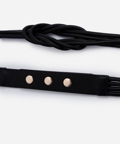 cinto feminino médio com detalhe de nó preto