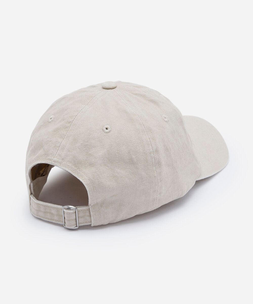 boné feminino aba curva de sarja com bordado bege