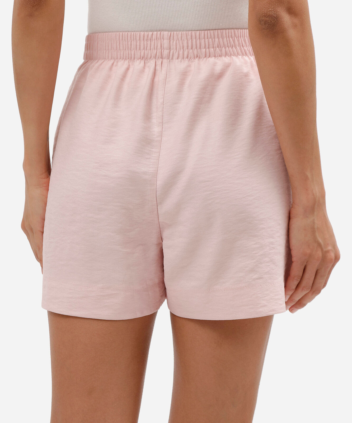 short feminino de viscose com pregas rosa