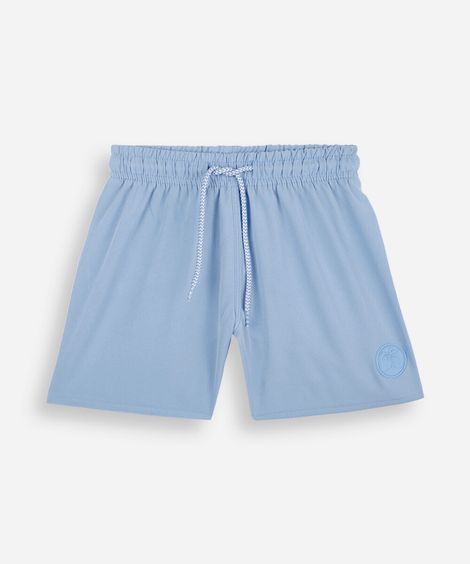 short boardshort infantil cós com elástico e cordão azul