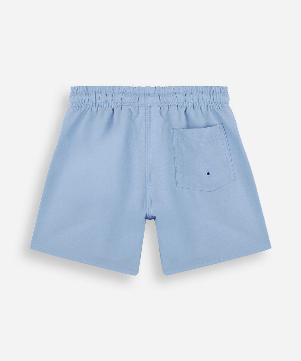 short boardshort infantil cós com elástico e cordão azul