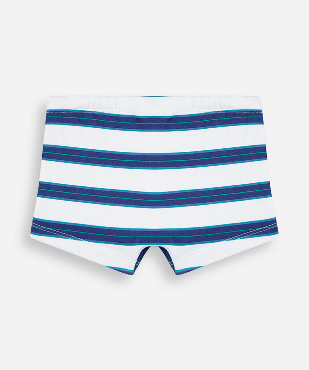 sunga boxer infantil listrada com proteção uv colorido