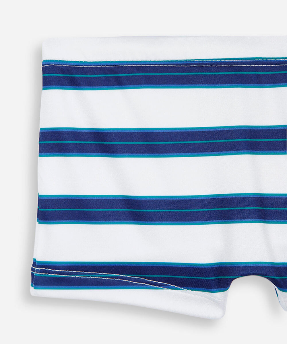 sunga boxer infantil listrada com proteção uv colorido