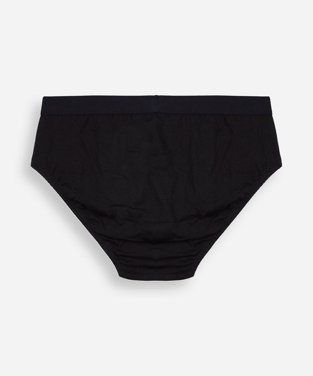 kit de 3 cuecas slip masculinas em algodão peruano preto