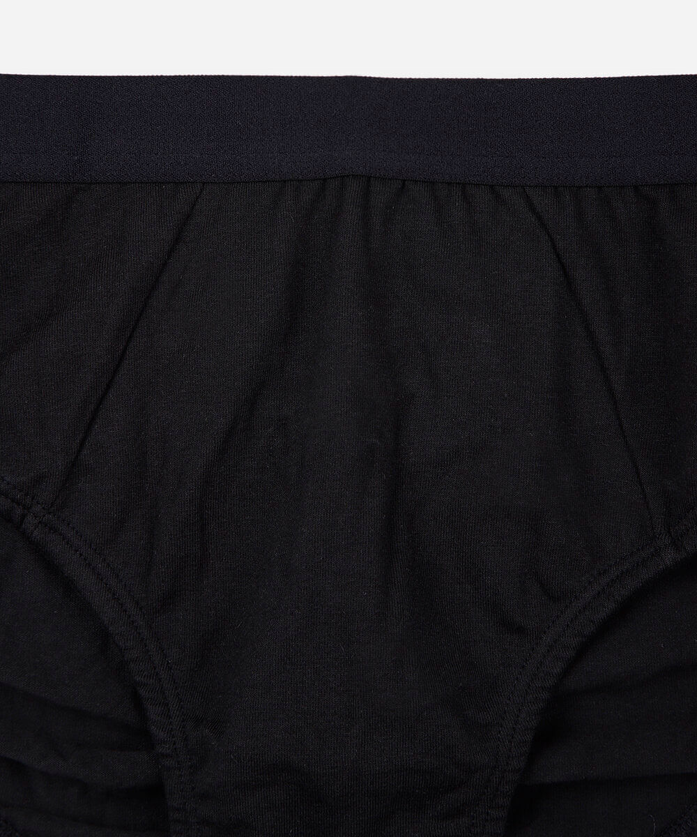 kit de 3 cuecas slip masculinas em algodão peruano preto