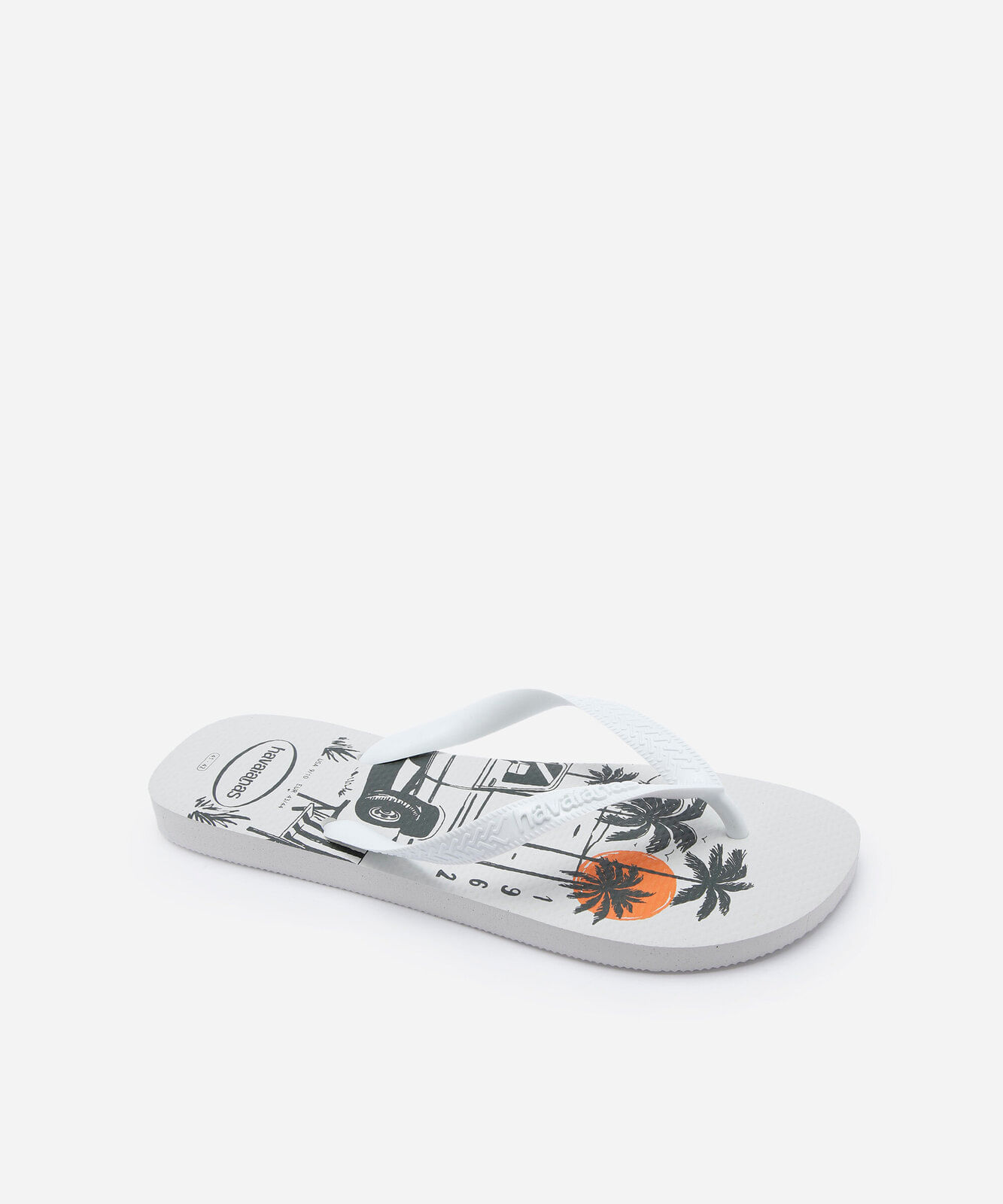 chinelo masculino havaianas top estampado branco