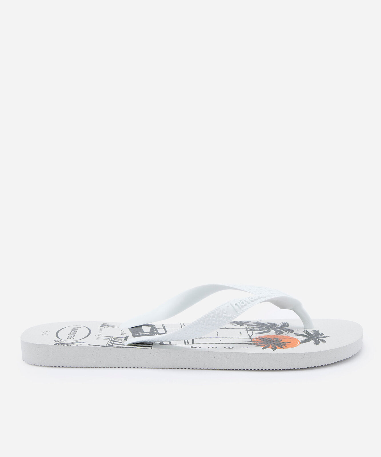 chinelo masculino havaianas top estampado branco