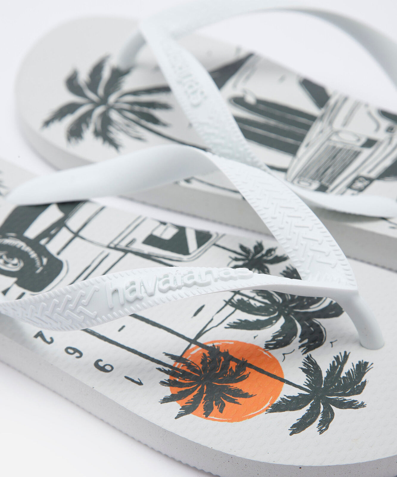chinelo masculino havaianas top estampado branco