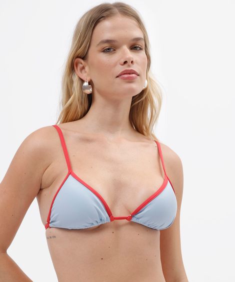 biquíni top cortininha feminino bicolor azul