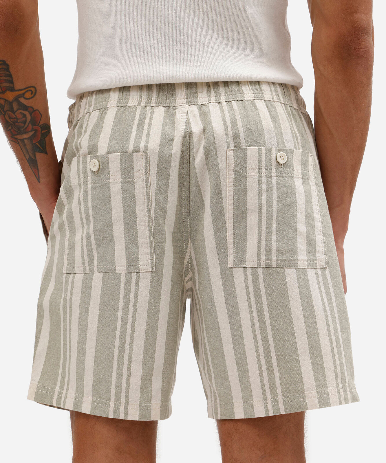 bermuda jogger masculina de sarja listrada verde