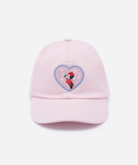 boné infantil aba curva de sarja minnie julia faria e mickey e amigos rosa