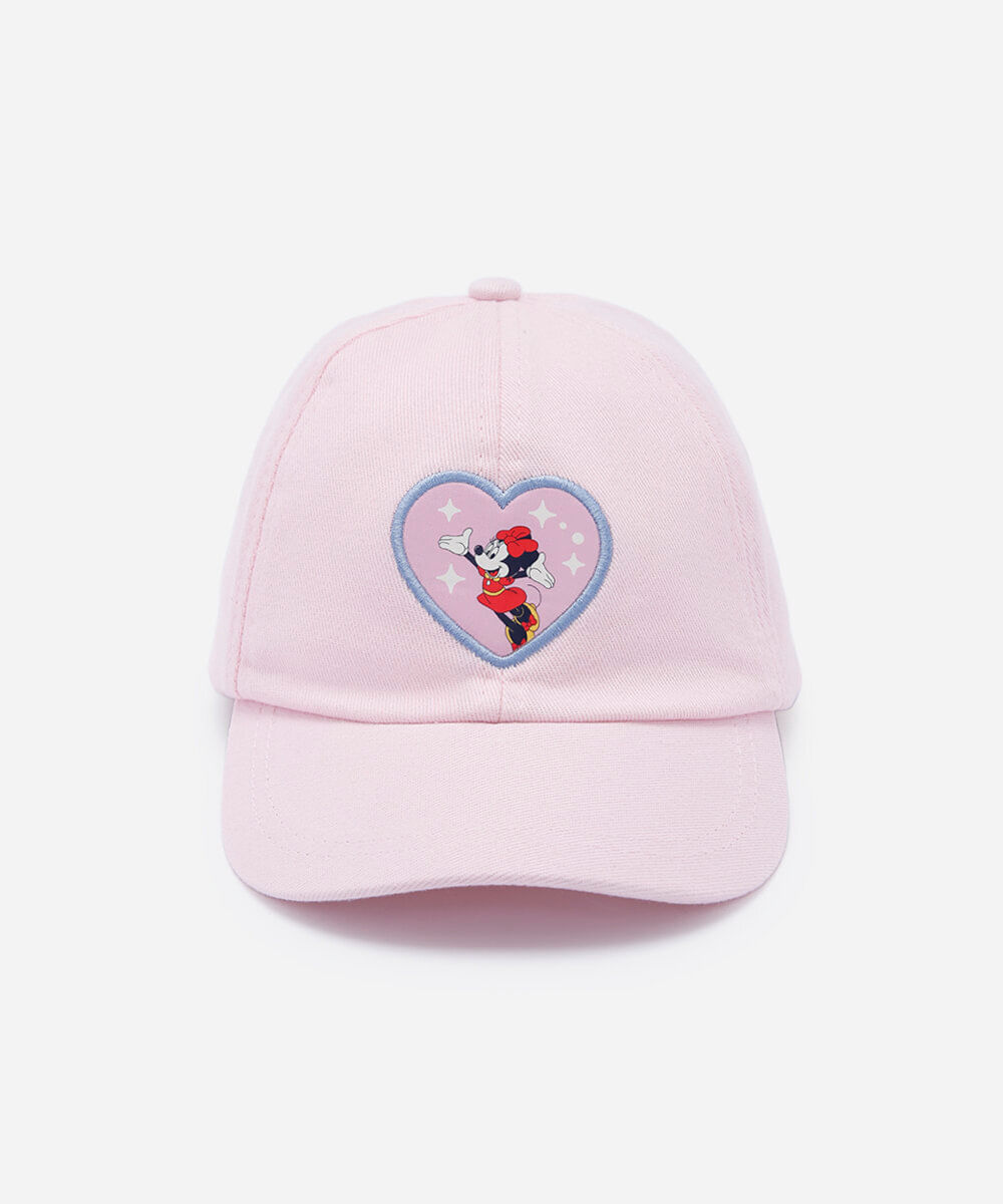 boné infantil aba curva de sarja minnie julia faria e mickey e amigos rosa