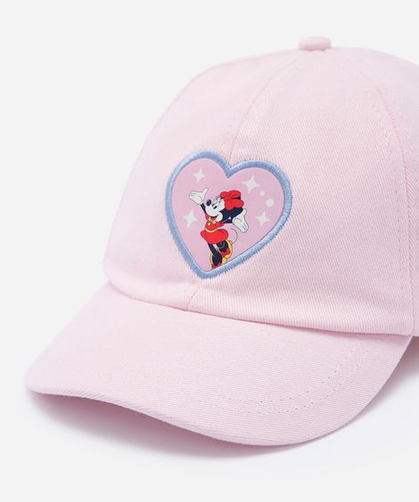 boné infantil aba curva de sarja minnie julia faria e mickey e amigos rosa