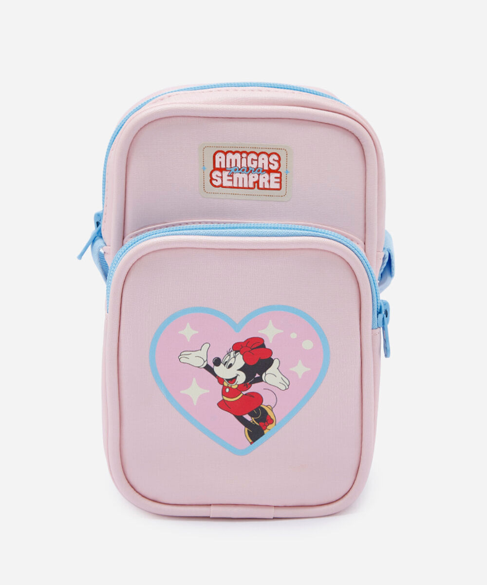 shoulder bag infantil minnie julia faria e mickey e amigos rosa