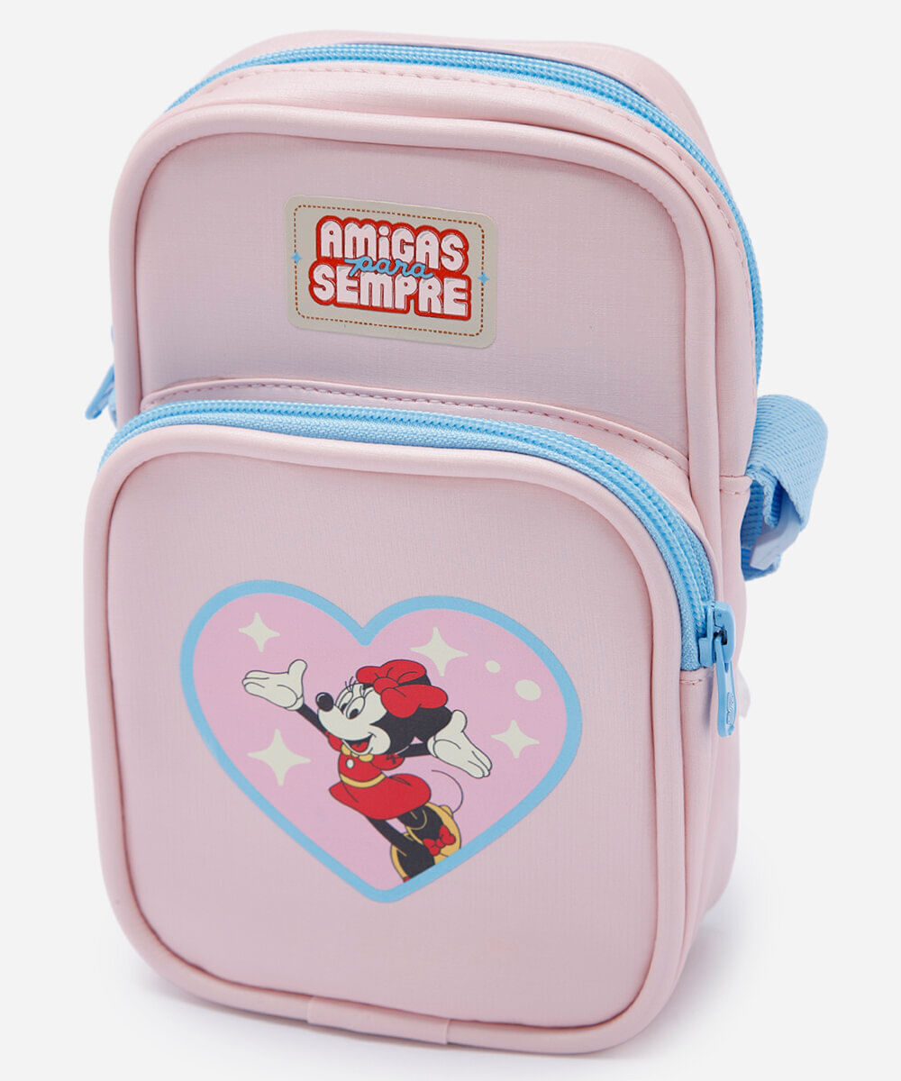 shoulder bag infantil minnie julia faria e mickey e amigos rosa