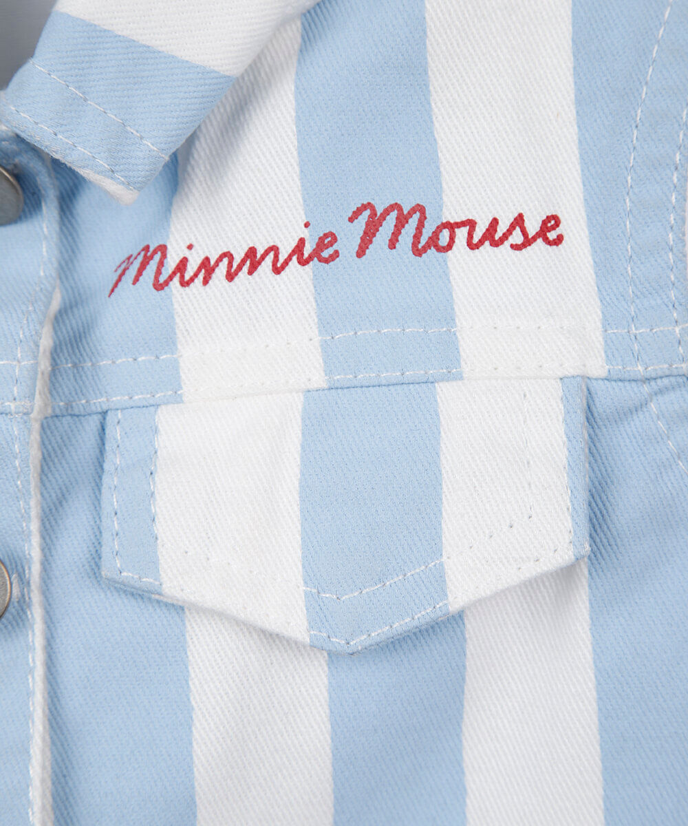 colete infantil de sarja listrado julia faria e mickey e amigos off white