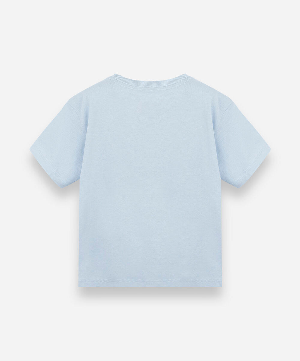 camiseta infantil de algodão manga curta julia faria e mickey e amigos azul