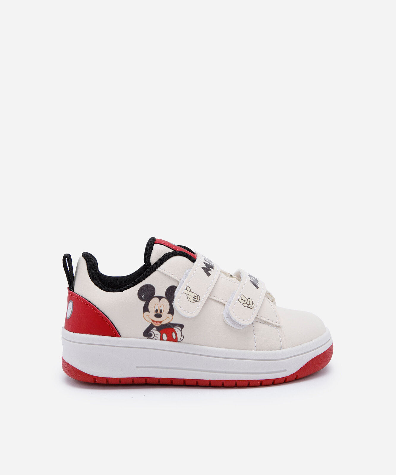 tênis infantil com velcro julia faria e mickey e amigos off white