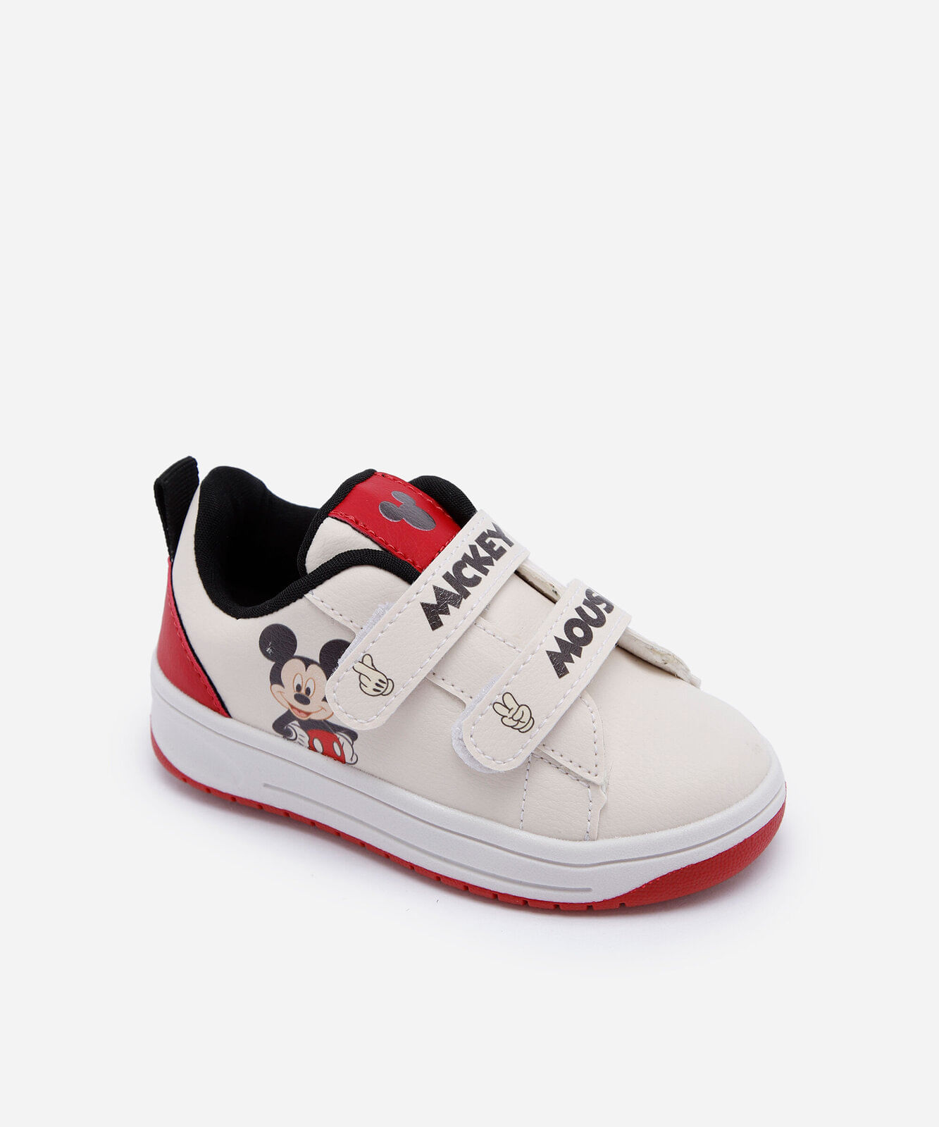 tênis infantil com velcro julia faria e mickey e amigos off white