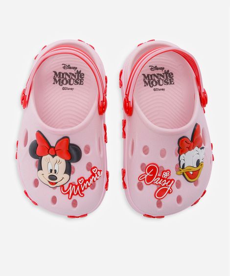 babuche infantil minnie julia faria e mickey e amigos rosa