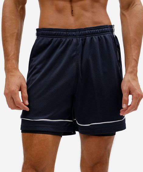 short esportivo masculino em malha mesh azul