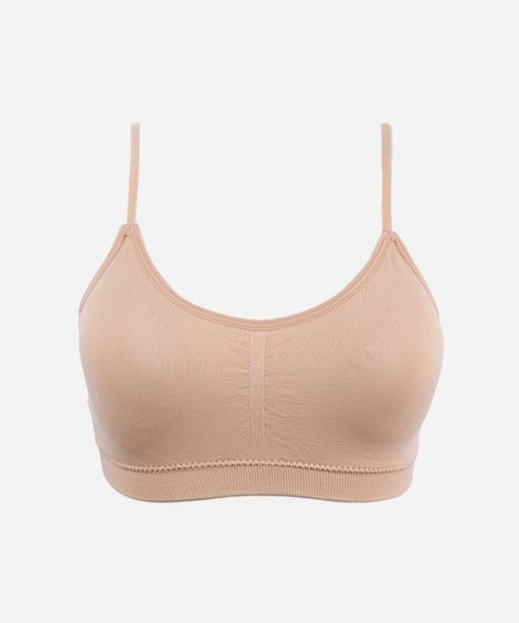 sutiã feminino com bojo removível sem fecho bege