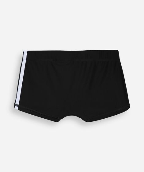sunga boxer infantil com listras laterais preta
