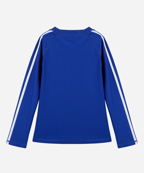 camiseta uv infantil manga longa raglan azul