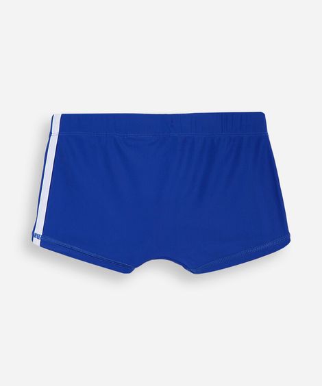 sunga boxer infantil com listras laterais azul