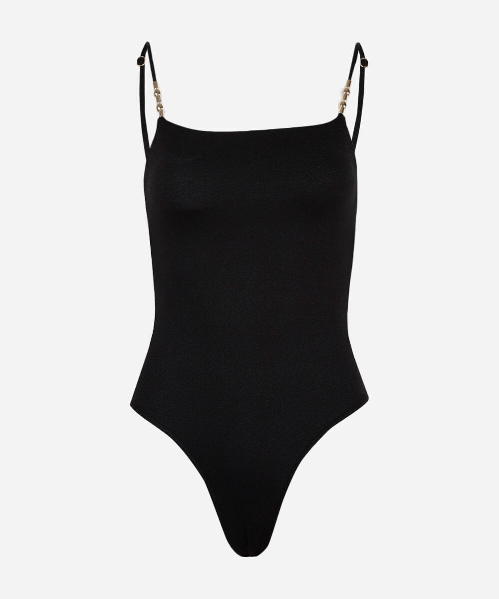 maiô feminino alça fina texturizado preto