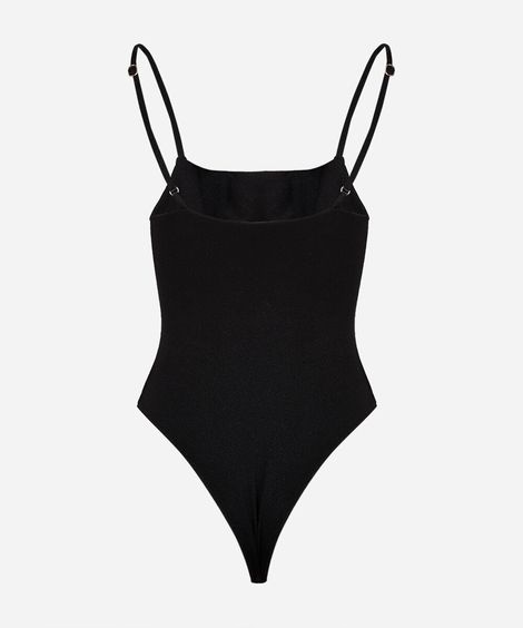maiô feminino alça fina texturizado preto