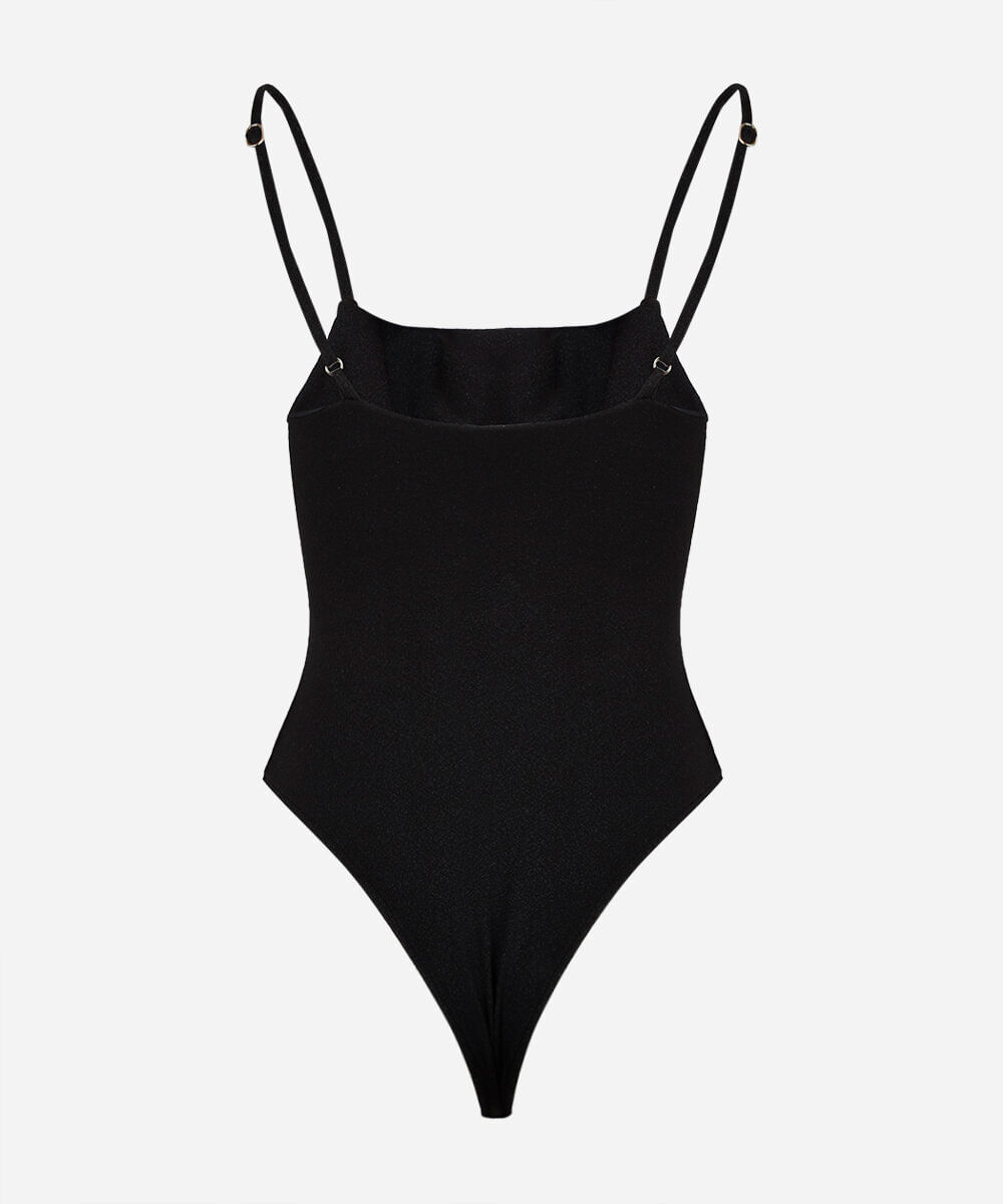 maiô feminino alça fina texturizado preto