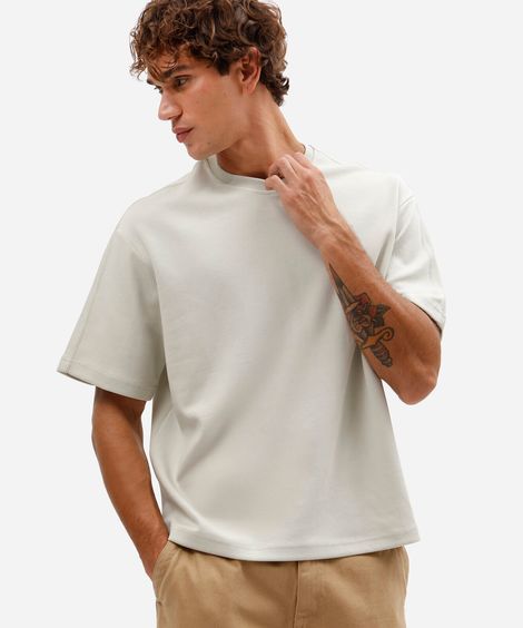 camiseta box fit masculina com algodão e recorte manga curta verde