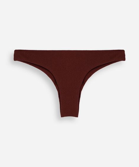 calcinha de biquíni tanga asa delta texturizada marrom