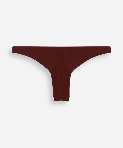 calcinha de biquíni tanga asa delta texturizada marrom