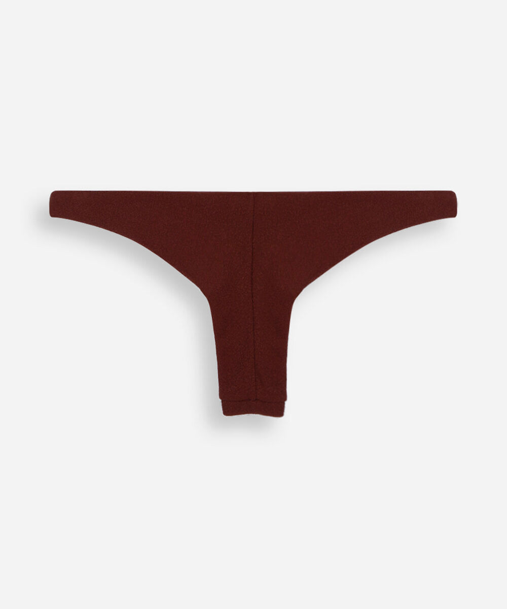 calcinha de biquíni tanga asa delta texturizada marrom
