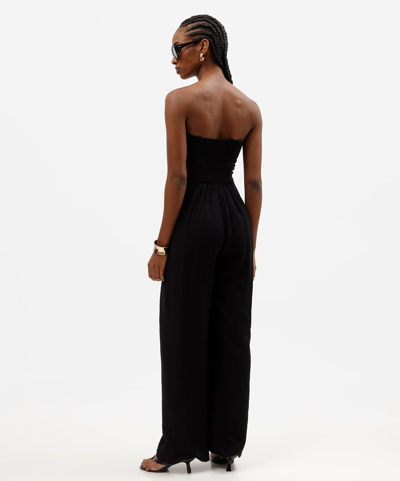 macacão sem alça feminino com viscose preto