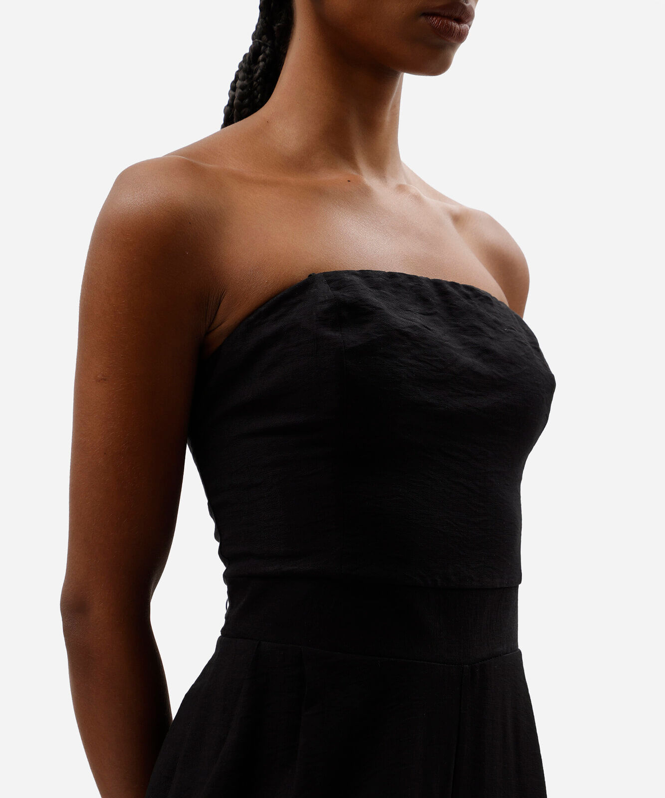 macacão sem alça feminino com viscose preto