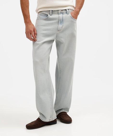 calça baggy jeans azul