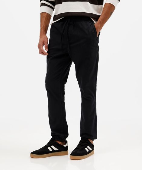 calça jeans masculina slim jogger texturizada preta