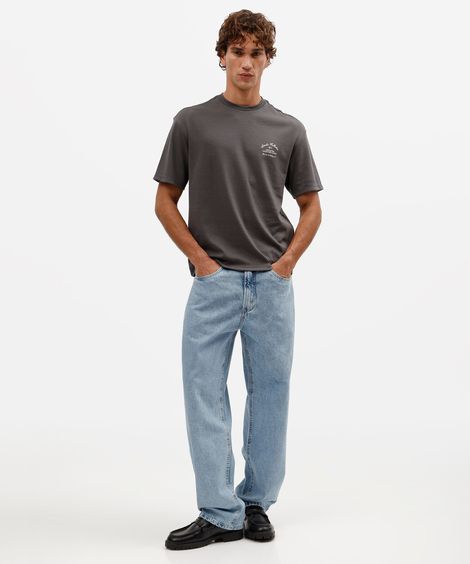 calça baggy masculina jeans azul