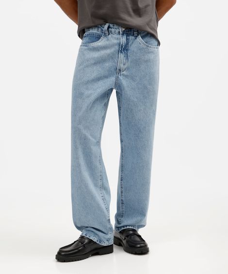 calça baggy masculina jeans azul