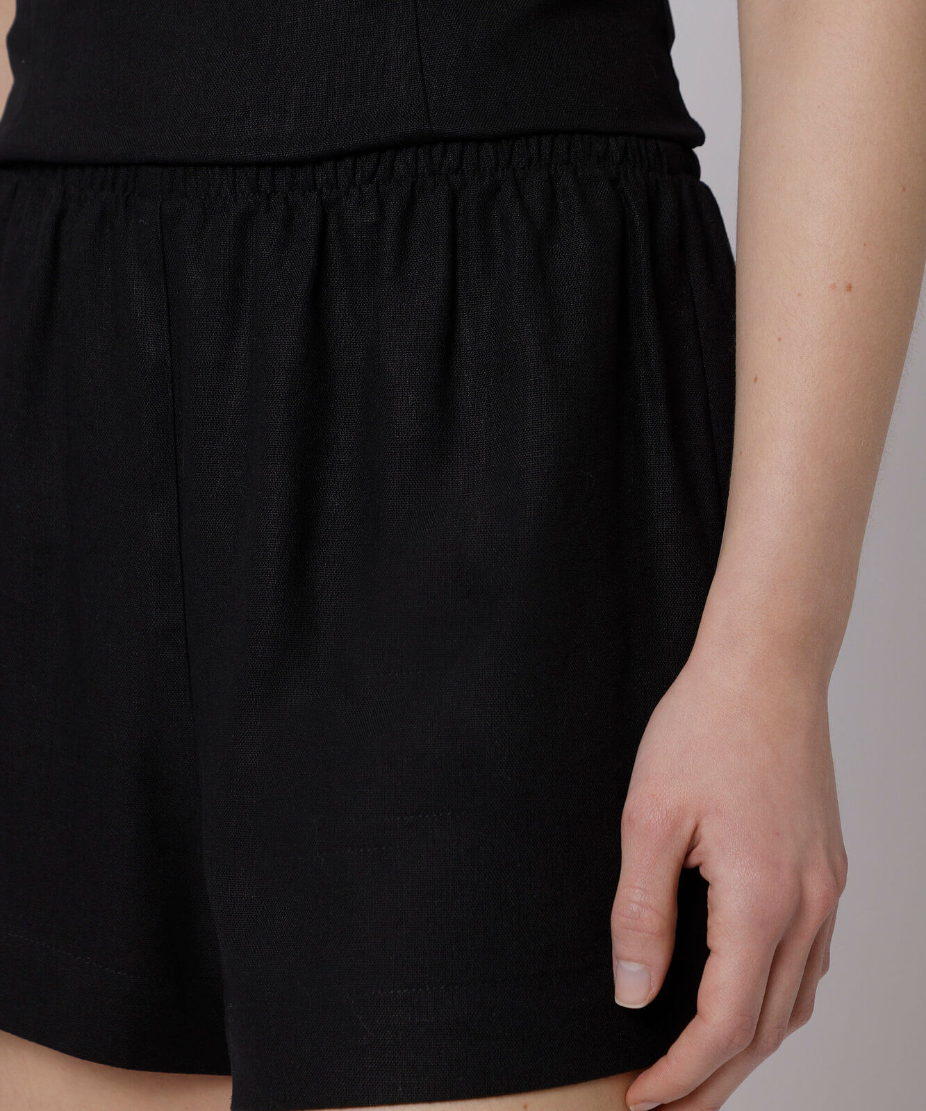 short estilo pijama feminino com linho mindset preto