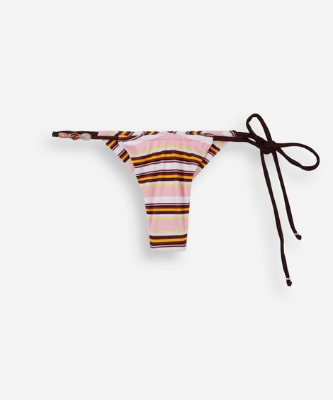 biquíni calcinha tanga feminina listrada texturizada rosa