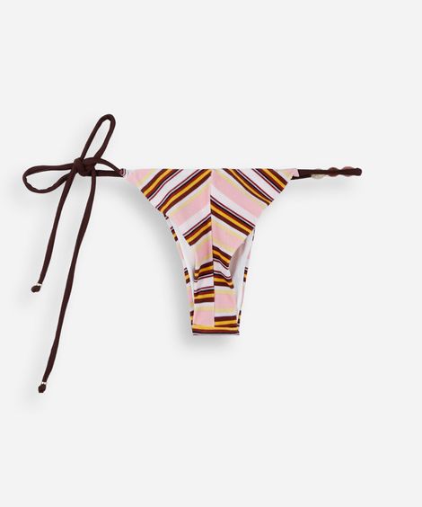 biquíni calcinha tanga feminina listrada texturizada rosa