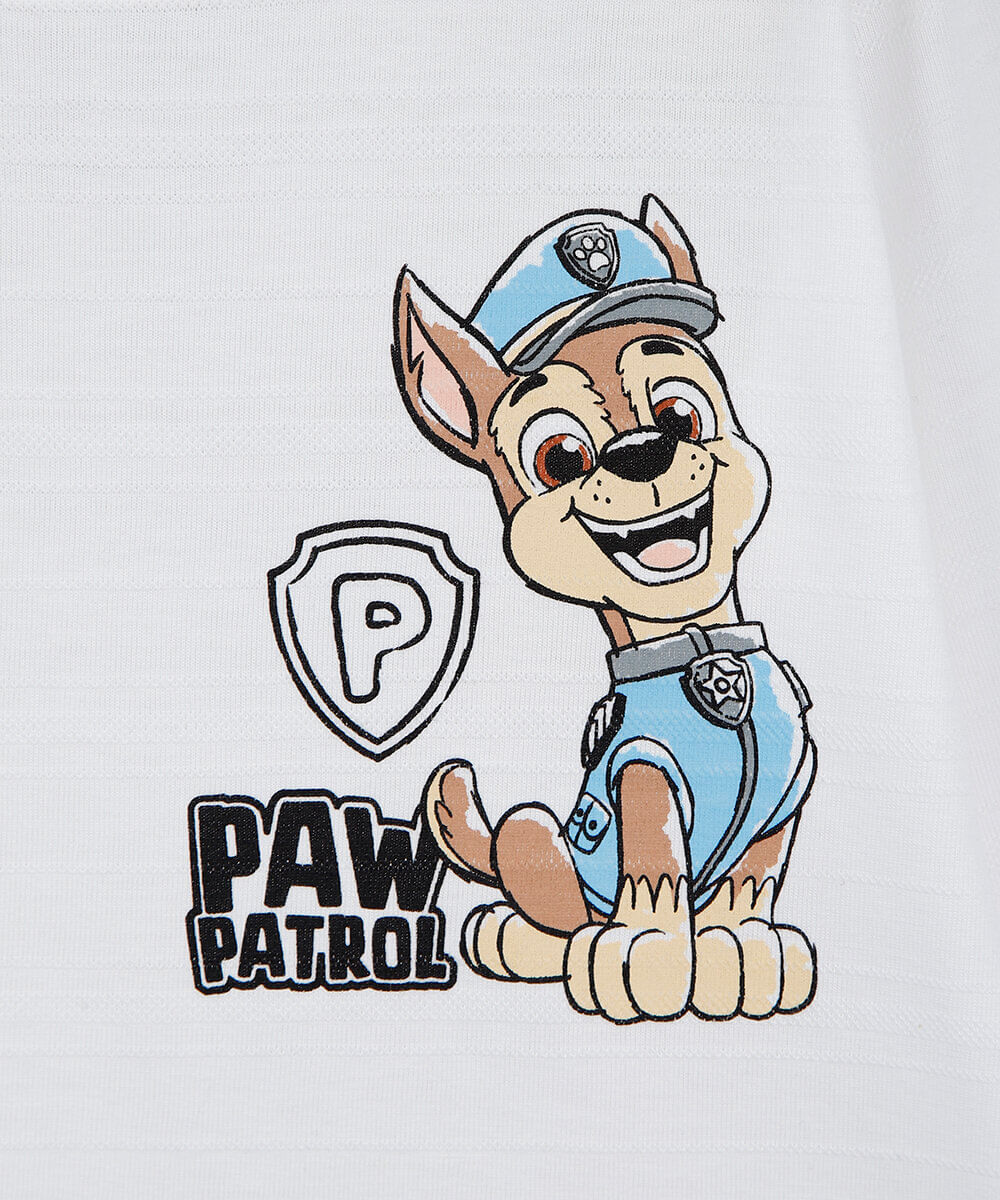 camiseta infantil de algodão manga longa patrulha canina off white