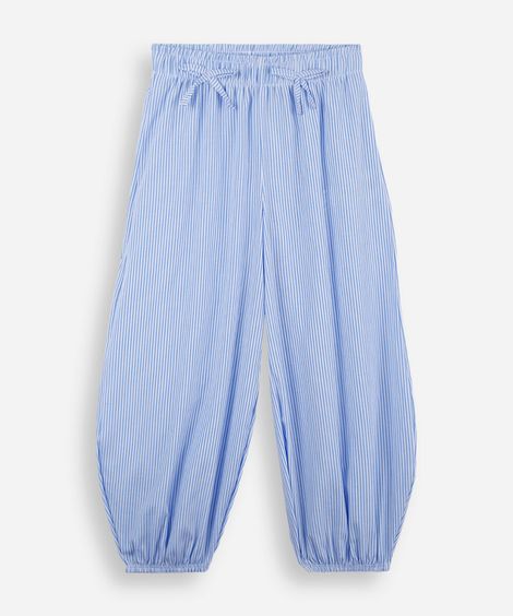 calça aladim infantil com algodão listrada azul