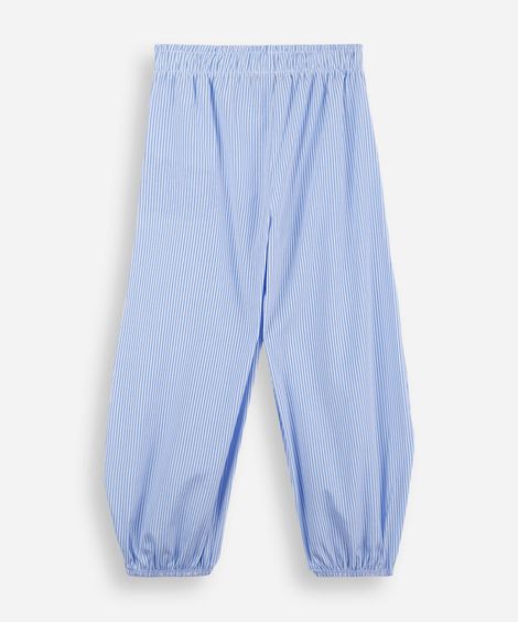 calça aladim infantil com algodão listrada azul